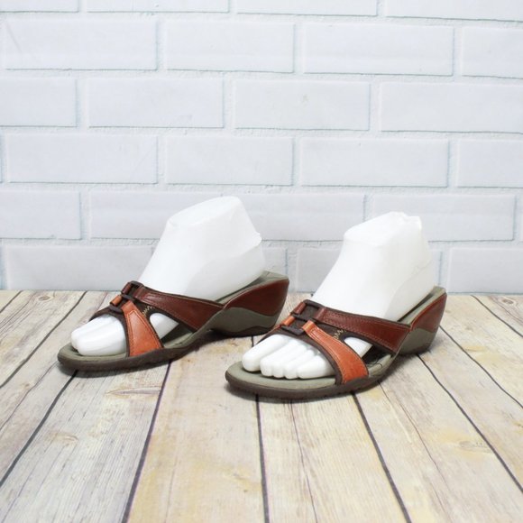 Merrell Dewberry Brown Leather Slip-On Comfort Performance Sandals US 8 - Picture 2 of 8